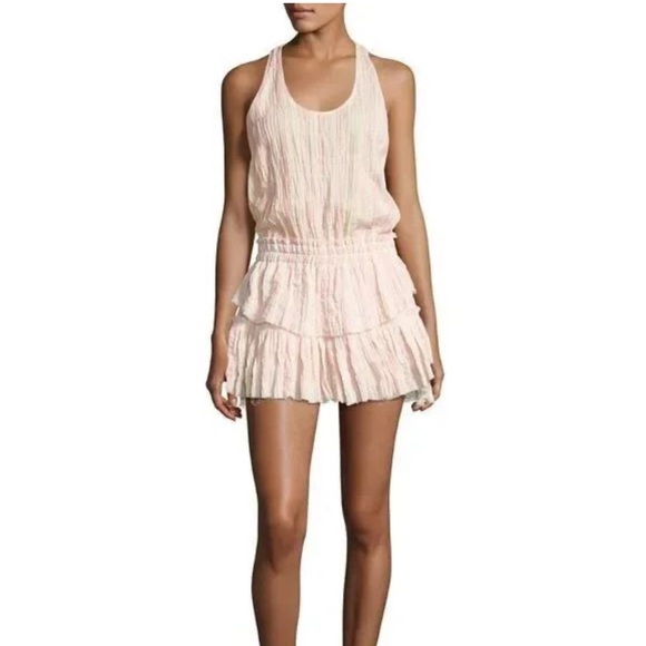 LoveShackFancy Striped Sleeveless Racerback Ruffle Mini Dress XS - Picture 1 of 10